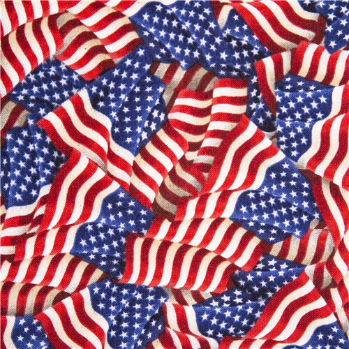 Tissu en coton drapeaux amricains rouges blancs bleus Tissu