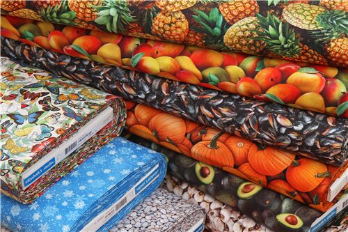 Remnant (45 x 110 cm) - packed orange pumpkin fabric by Elizabeths Studio 5