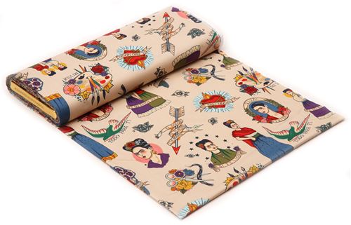 Rimanenza di 29 cm - tessuto marrone chiaro Alexander Henry Frida 3