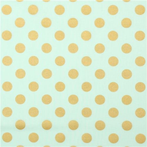 Chutes de tissu de (27 x 112 cm) - Tissu Michael Miller vert p�le Quarter Dot Pearlized avec des poi 2