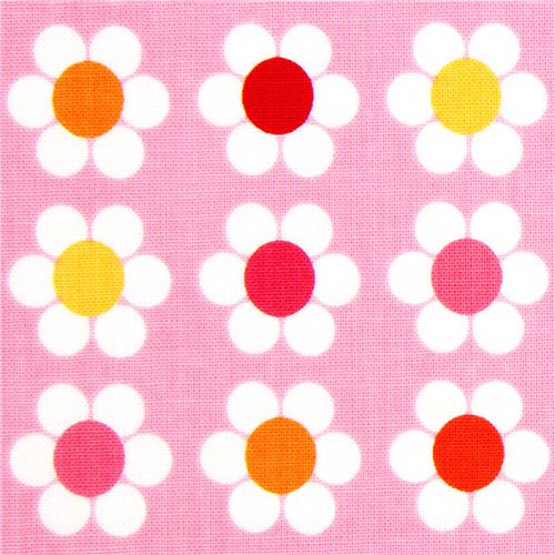 Tissu Robert Kaufman rose pâle à fleurs blanches Tissu