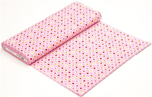 pale pink Robert Kaufman fabric with white flowers 3