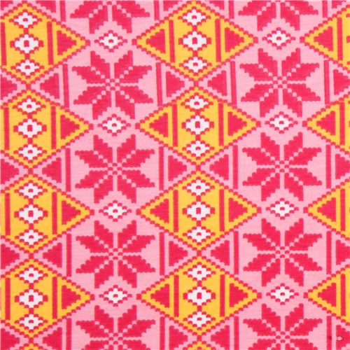 rosa Argyle Sternmuster Michael Miller Interlock Stoff
