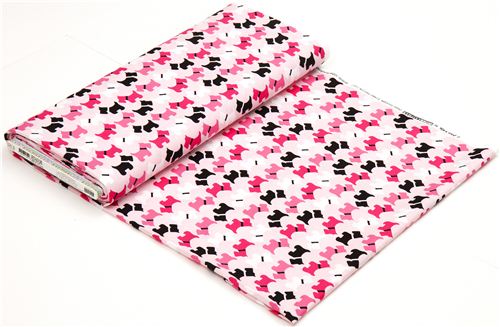 pale pink fabric with Scottie dogs terrier Robert Kaufman 3