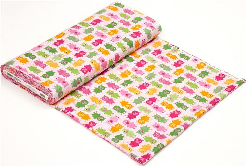 pale rosa fabric with plaid piggies de Robert Kaufman 3