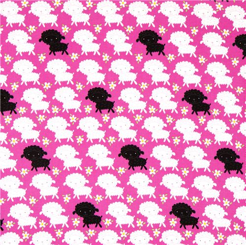 pale rosa sheep flannel fabric flowers Timeless Treasures 2