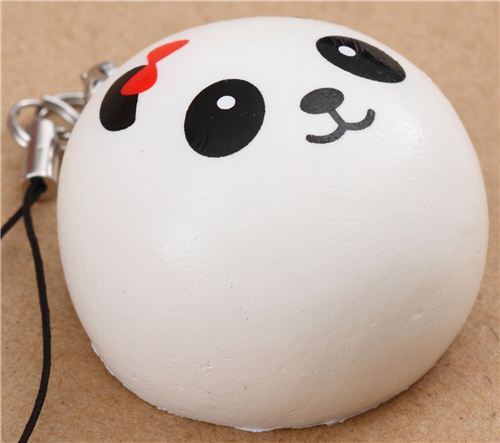 ciondolo squishy panda fiocchetto rosso 3