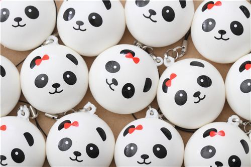 ciondolo squishy panda fiocchetto rosso 5