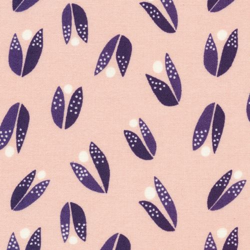 Tela algodón orgánico rosa melocotón con linda ostra perla de Cloud 9 Underwater Tela