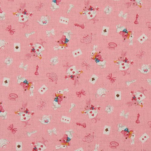 pink Alice in Wonderland canvas fabric Kokka Japan 2