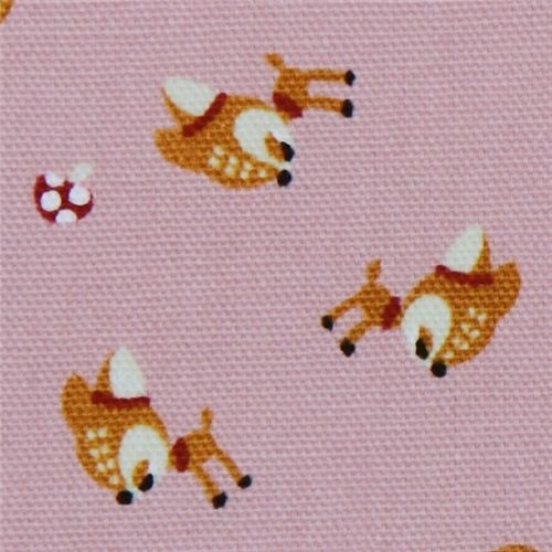 pink Bambi Kokka oxford fabric baby deer from Japan Tessuto