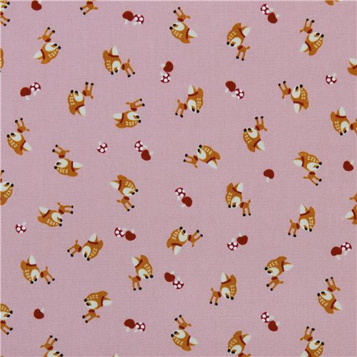 rosa Bambi Kokka Oxfordstoff Rehkitz aus Japan 2