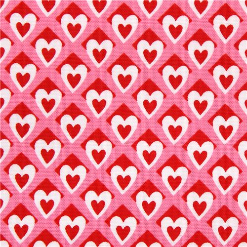 Tissu rose Heart of Mine avec des coeurs par Michael Miller Tissu