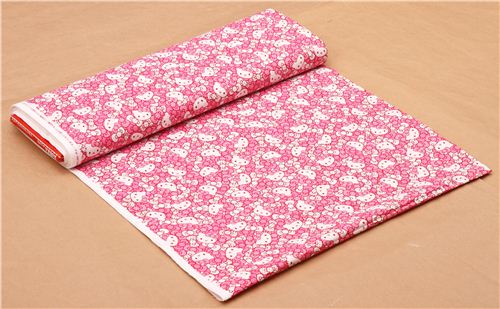 pink Hello Kitty cute face and bow fabric by Kokka  3