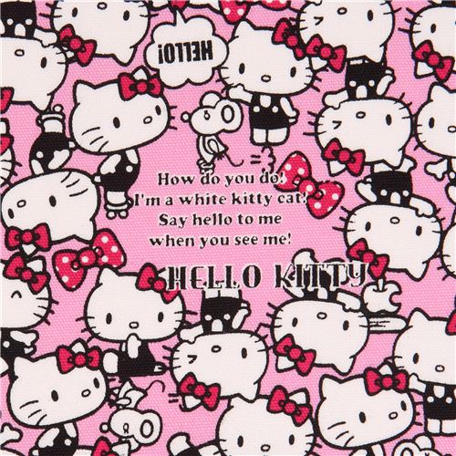 Tela laminada rosa Hello Kitty gata lazo de Sanrio Japn Tela
