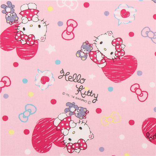 pink Hello Kitty oxford fabric heart confetti by Sanrio from Japan