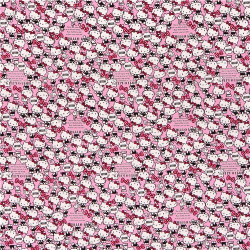 Tela oxford rosa gato gata lazo Hello Kitty de Sanrio Jap�n 0