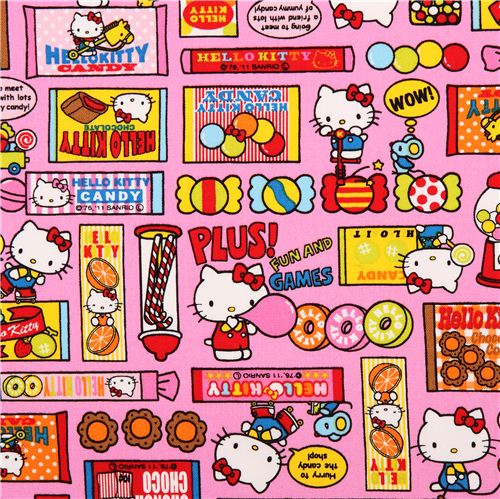 pink Hello Kitty oxford fabric sweets by Sanrio from Japan