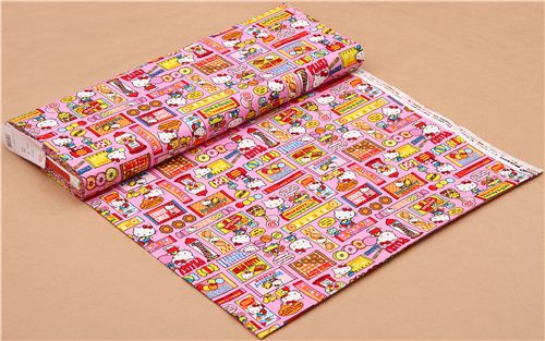 pink Hello Kitty oxford fabric sweets by Sanrio from Japan 0