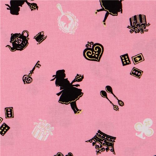 pink Japanese fabric Alice in Wonderland Cosmo 1