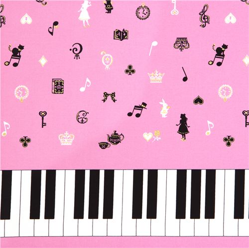 pink Japanese fabric Alice in Wonderland piano 1