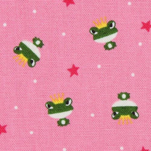 pink Kokka canvas fabric Frog Prince from Japan 1