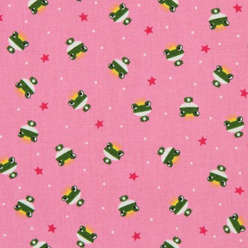 pink Kokka canvas fabric Frog Prince from Japan 2