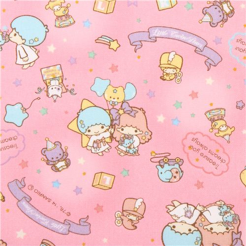 pink Little Twin Stars star balloon toys Sanrio oxford fabric from Japan