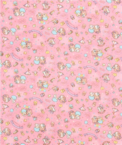 pink Little Twin Stars star balloon toys Sanrio oxford fabric from Japan 0