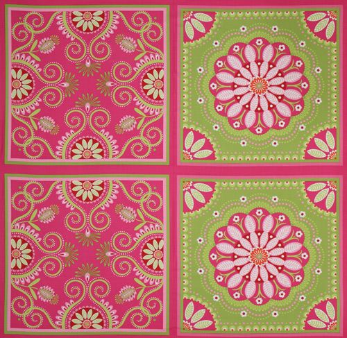 pink Michael Miller fabric Gypsy Bandana big flower 1