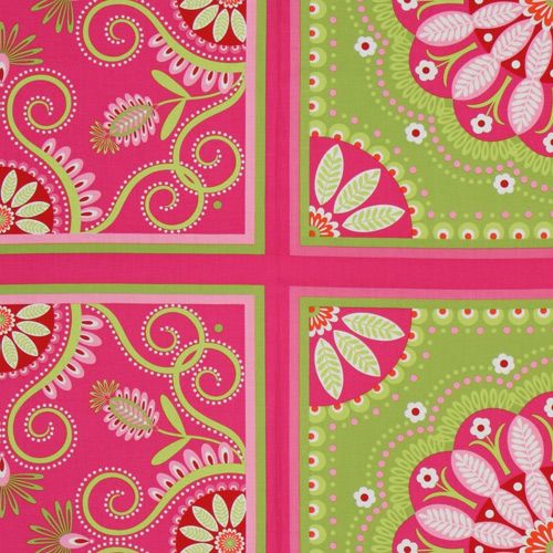 pink Michael Miller fabric Gypsy Bandana big flower 2