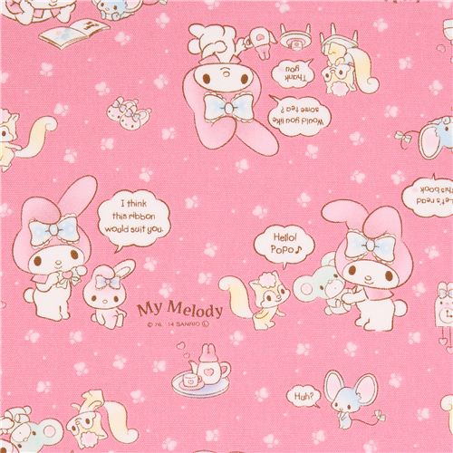 pink My Melody bunny tea plush toy Sanrio oxford fabric from Japan