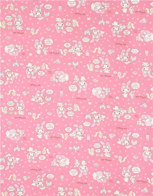 pink My Melody bunny tea plush toy Sanrio oxford fabric from Japan 0