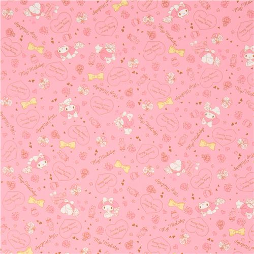 Pinker My Melody Hase Herz Blume Schleife Oxfordstoff 2