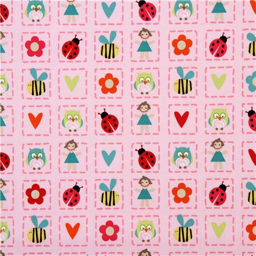 pink Riley Blake fabric cute animals for girls 2