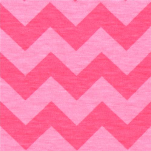 Tela rosa de punto Riley Blake estampado zig-zag rosa fuerte Tela