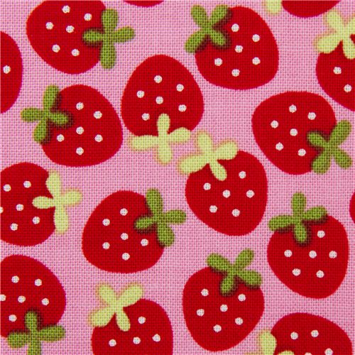 Tessuto con fragole di Riley Blake dagli USA Tessuto