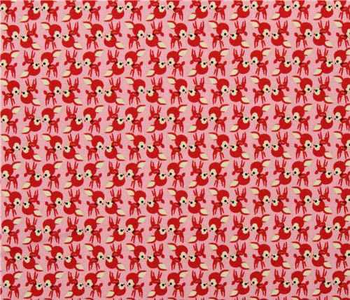 rosa Rehkitz Kokka Oxfordstoff Bambi aus Japan 2