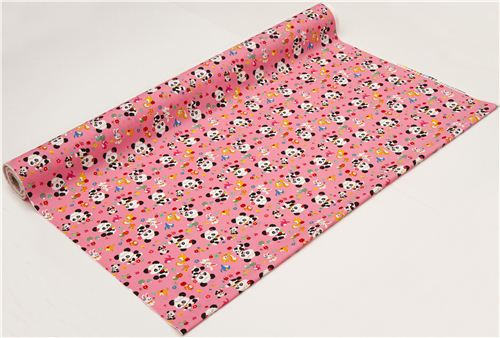 pinker Baby Panda Bären Stoff Pilze Blümchen kawaii 3