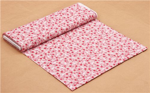 pink beige Hello Kitty rose garden fabric by Kokka  0