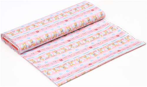 pink stripe heart Hummingmint deer animal Sanrio oxford fabric 3