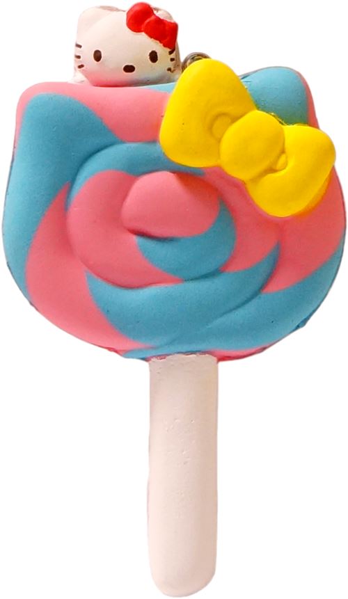 Colgante blando Squishy m�vil bolso piruleta rosa azul Hello Kitty lazo rojo 5