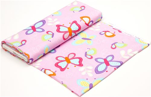 pink butterfly fabric par Michael Miller 3