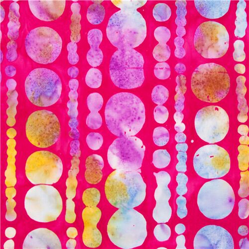 Batik Inky Tie Dye Dots Stripes Fabric