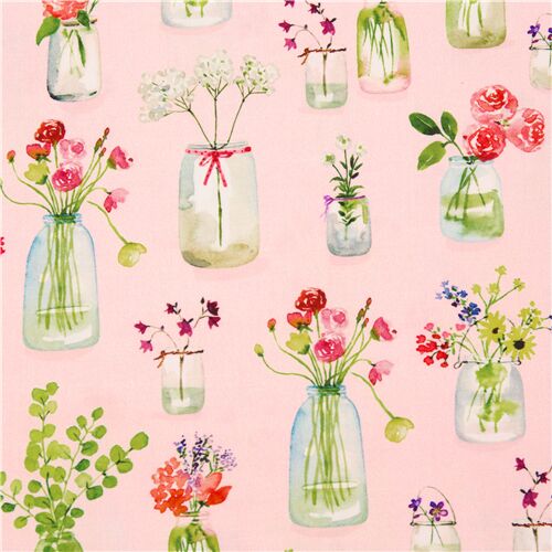 Rustic Cottage Vibes Flower Vases Fabric