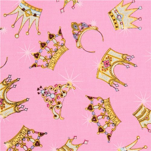 pinker Kronen und Diadem Stoff von Timeless Treasures Stoff