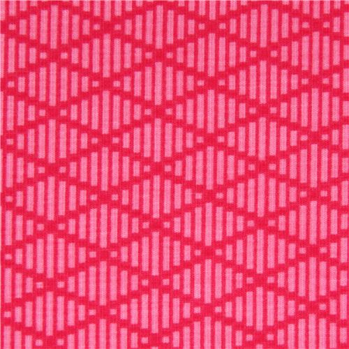 pink diamond pattern Michael Miller interlock fabric Fabric