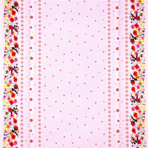 pink fairy tale Thumbelina children fabric by Kokka 3