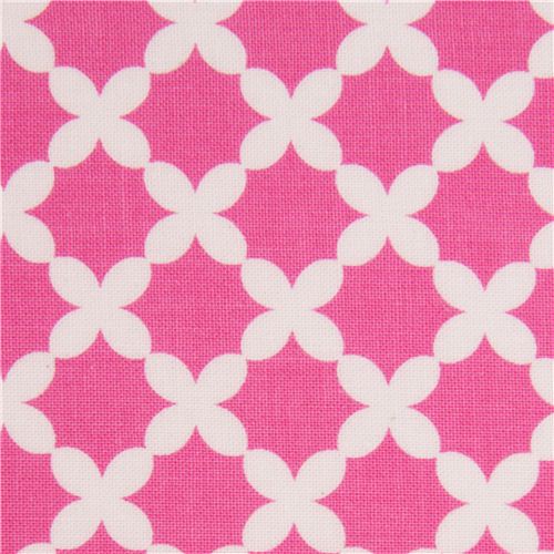 tessuto rosa fiori quadri Michael Miller Tessuto