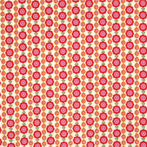 pink florets Kokka oxford cloth fabric from Japan 2